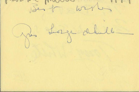 Agnes de Mille Signed Vintage 3x5 Index Card JSA