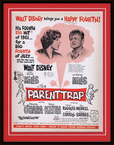 ORIGINAL 1961 Disney Parent Trap Branded 11x14 Framed Advertisement Hayley Mills