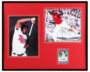 Miguel Sano Signed Framed 16x20 Rookie Card & Photo Set PANINI Twins