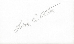 Loren Acton Signed 3x5 Index Card astronaut