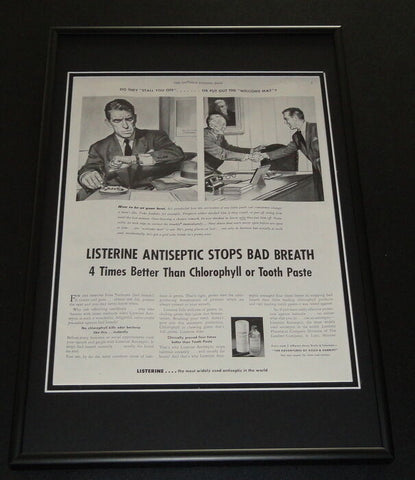 1953 Listerine Antiseptic ORIGINAL Framed 12x18 Vintage Advertisement Display