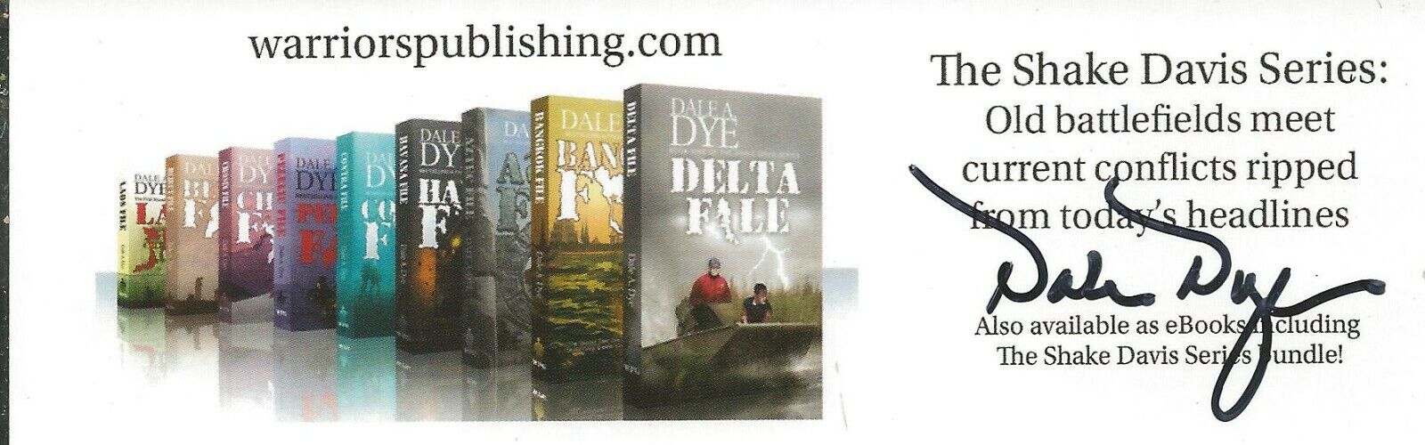 Dale Dye Signed Bookmark Author USMC