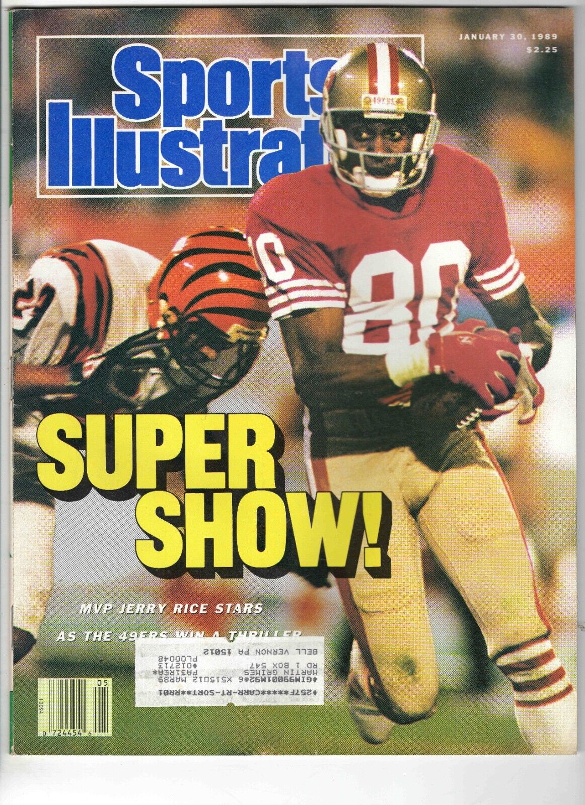 Jan 30 1989 Sports Illustrated Magazine Jerry Rice 49ers Super Bowl