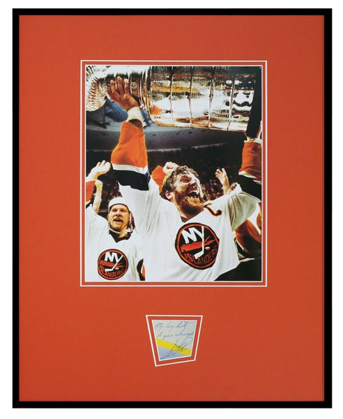 Denis Potvin Signed Framed 16x20 Stanley Cup Photo Display NY Islanders 