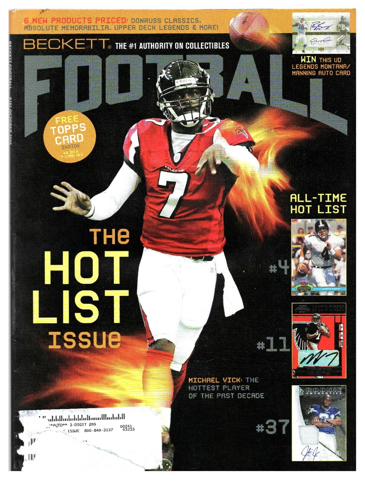 VINTAGE Oct 2005 Beckett Football Magazine Michael Vick Falcons