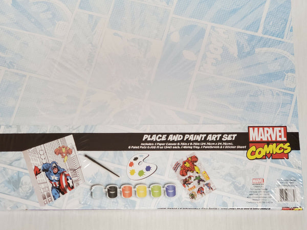 NEW SEALED Marvel Paint and Place Art Set Kit Spider-Man Hulk Iron Man Cap