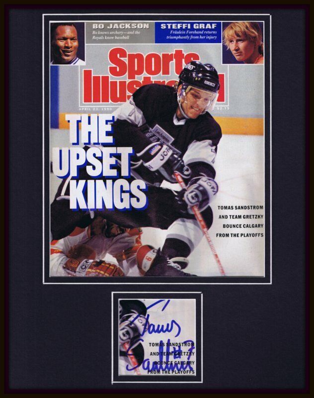 Tomas Sandstrom Signed Framed Sports Illustrated Magazine Cover Display Kings