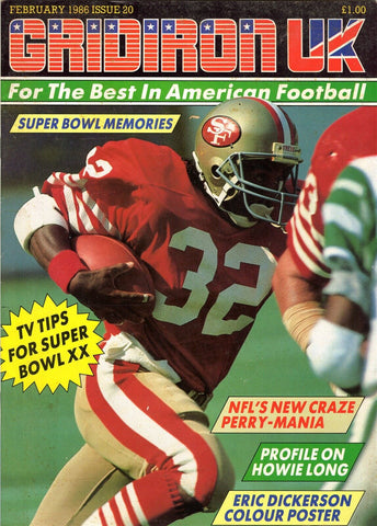 VINTAGE Feb 1986 NFL Gridiron UK Magazine Carl Monroe 49ers