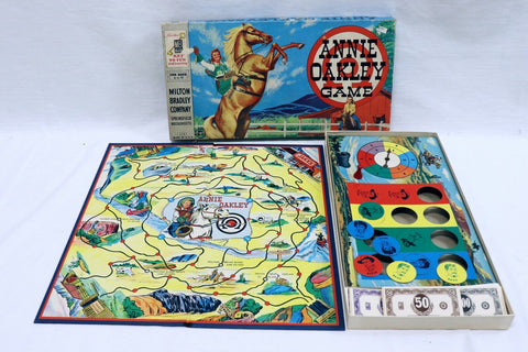 ORIGINAL Vintage 1955 Milton Bradley Annie Oakley Board Game