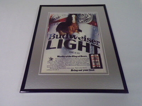 1982 Bud Light Beer Framed 11x14 ORIGINAL Vintage Advertisement