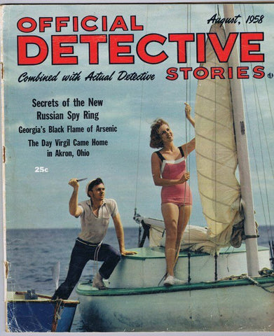 ORIGINAL Vintage August 1958 Official Detective Stories Magazine GGA Swimsuit