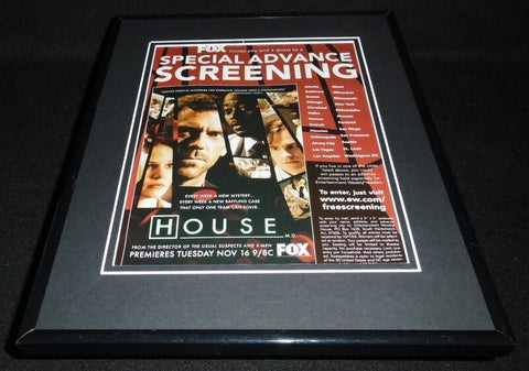 House MD 2004 Premiere Fox Framed 11x14 ORIGINAL Vintage Advertisement H Laurie