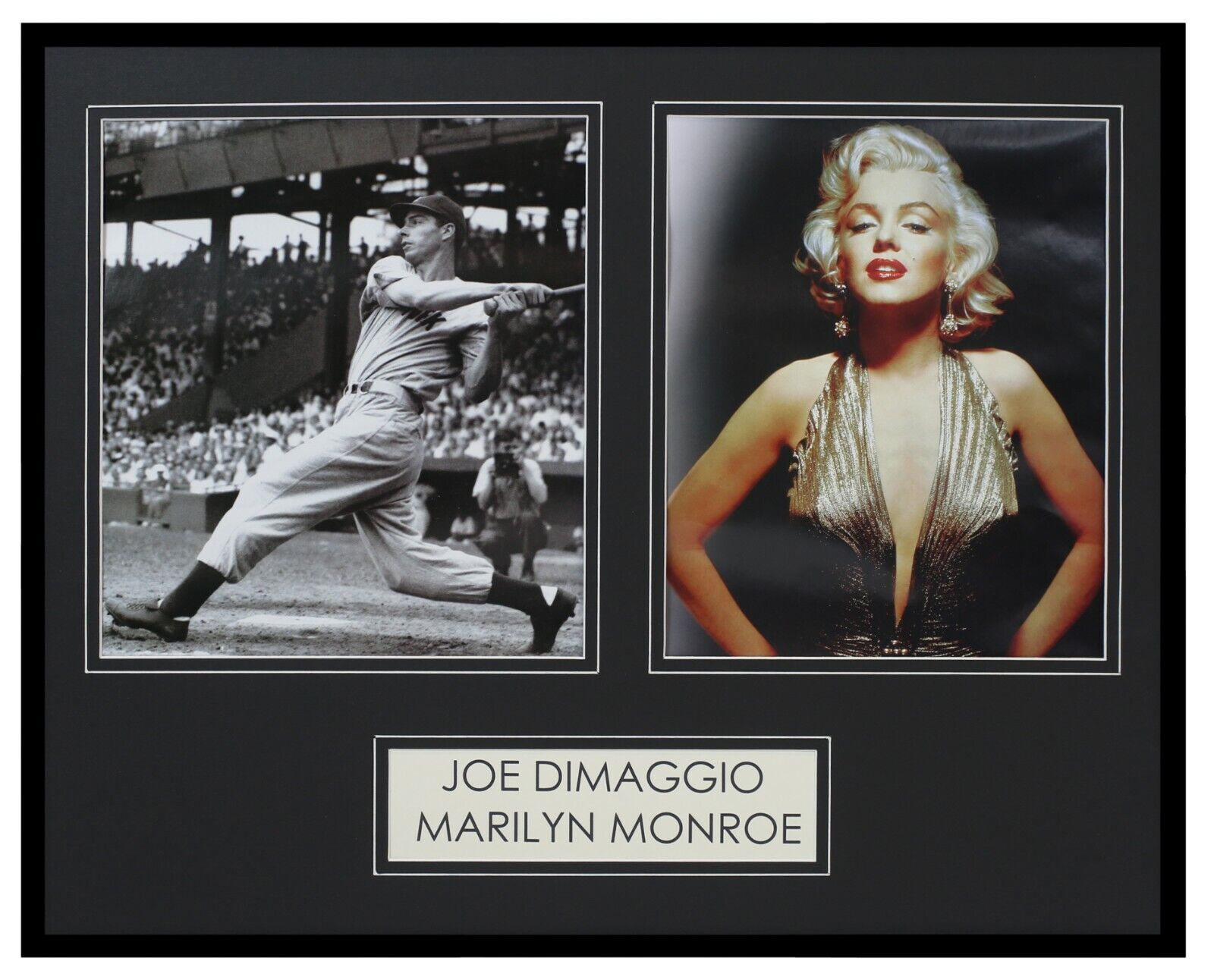 Joe Dimaggio & Marilyn Monroe Framed 16x20 Photo Display