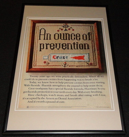 1972 Crest Toothpaste Framed 12x18 ORIGINAL Advertisement Procter & Gamble