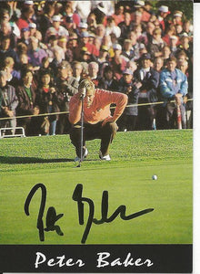 Peter Baker 1993 Sheridan Collectibles Ryder Cup Signed Card #1