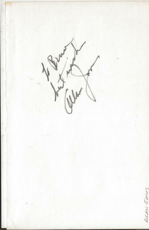 Allan Jones Signed 5.25x8.5 Vintage Album Page 