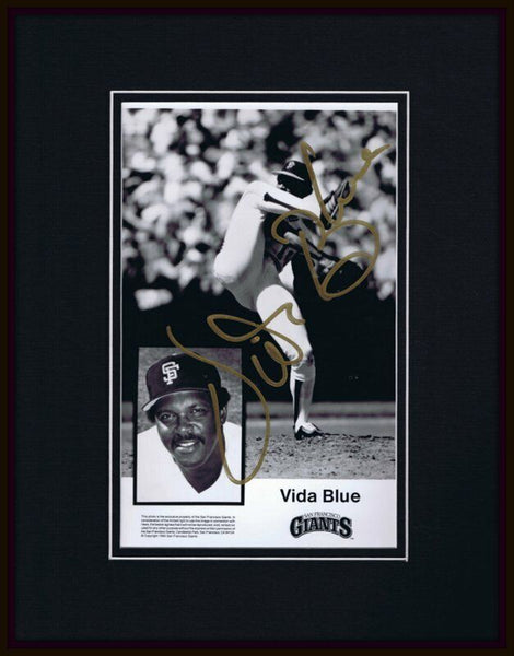 Vida Blue Signed Framed 11x14 Photo Display Giants