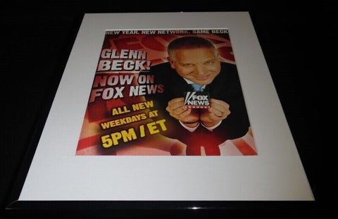 Glenn Beck 2009 Fox News Framed 11x14 ORIGINAL Vintage Advertisement