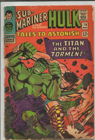 Tales to Astonish #79 ORIGINAL Vintage 1966 Marvel Comics Hulk Sub Mariner