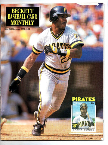 VINTAGE 1990 Beckett Baseball Card Magazine #68 Barry Bonds Pirates