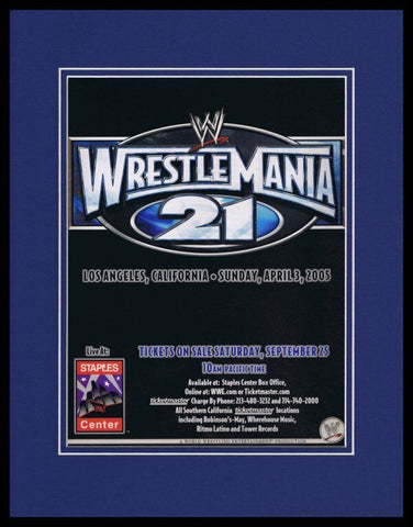 2004 Wrestlemania 21 WWE Framed 11x14 ORIGINAL Advertisement 