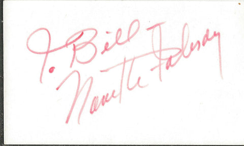 Nanette Fabray Signed 3x5 Index Card One Day at a Time Coach Caesar's Hour