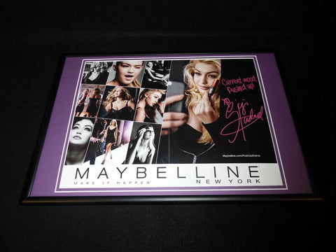 Gigi Hadid Facsimile Signed Framed ORIGINAL 2015 Maybelline Advertising Display 