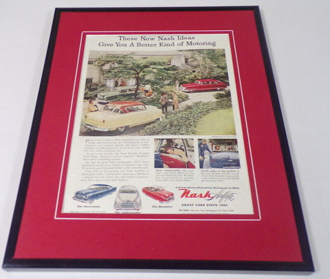 1951 Nash Airflyte 11x14 Framed ORIGINAL Vintage Advertisement B