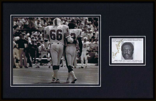 Larry Little Signed Framed 11x17 Photo Display JSA Dolphins