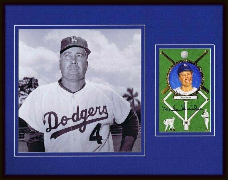 Duke Snider Signed Framed 11x14 Photo Display JSA Dodgers