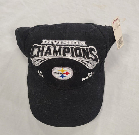 VINTAGE NWT 2004 Pittsburgh Steelers AFC North Champ Adjustable Snapback Cap Hat