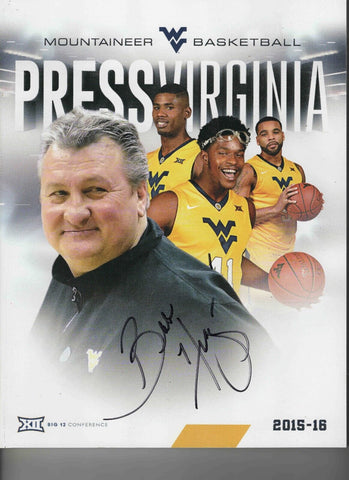 Bob Huggins Signed 2015-16 West Virginia Mountaineers Basketball Yearbook