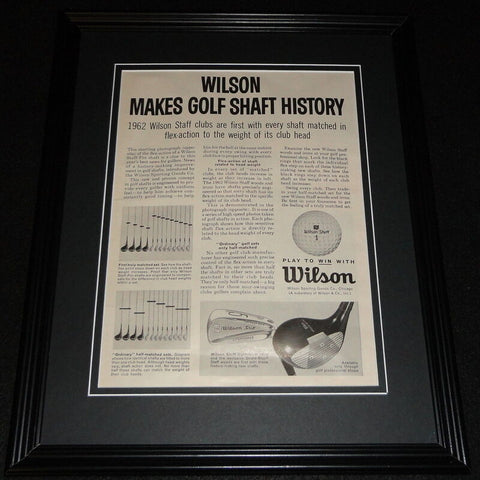 1962 Wilson Staff Golf Clubs Framed 11x14 ORIGINAL Advertisement 