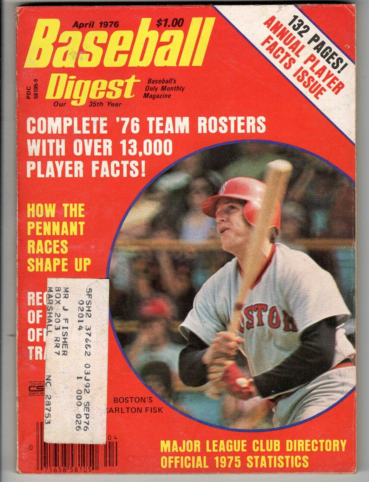 Apr 1976 Baseball Digest Magazine Carlton Fisk Red Sox