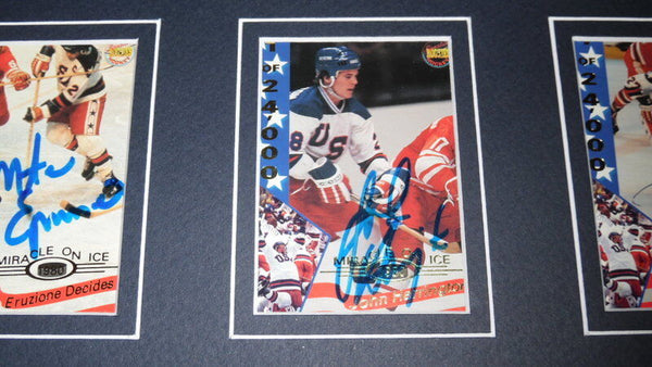 1980 Miracle on Ice USA Hockey Team Signed Framed Photo Set BAS w/ Al Michaels