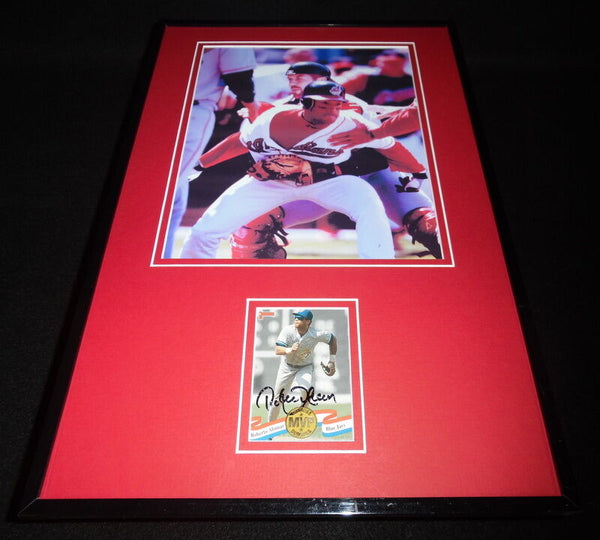 Roberto Alomar Signed Framed 11x17 Photo Display Indians Fight