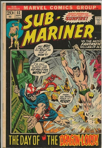 Sub-Mariner #53 VINTAGE 1972 Marvel Comics Sunfire Dragon Lord