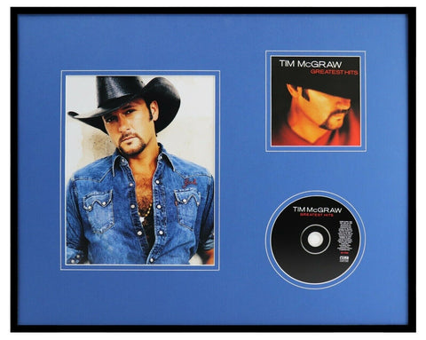 Tim McGraw 16x20 Framed Greatest Hits CD & Photo Display