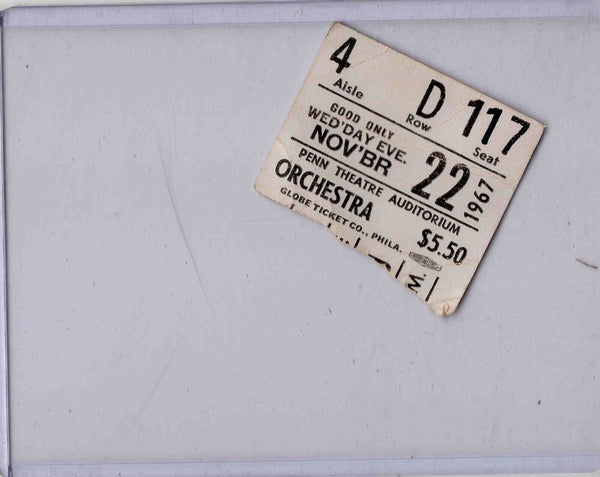 Nov 22 1967 Beach Boys Buffalo Springfield Ticket Penn Theatre Pittsburgh