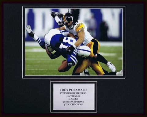 Troy Polamalu Pittsburgh Steelers Framed 11x14 Photo Display 