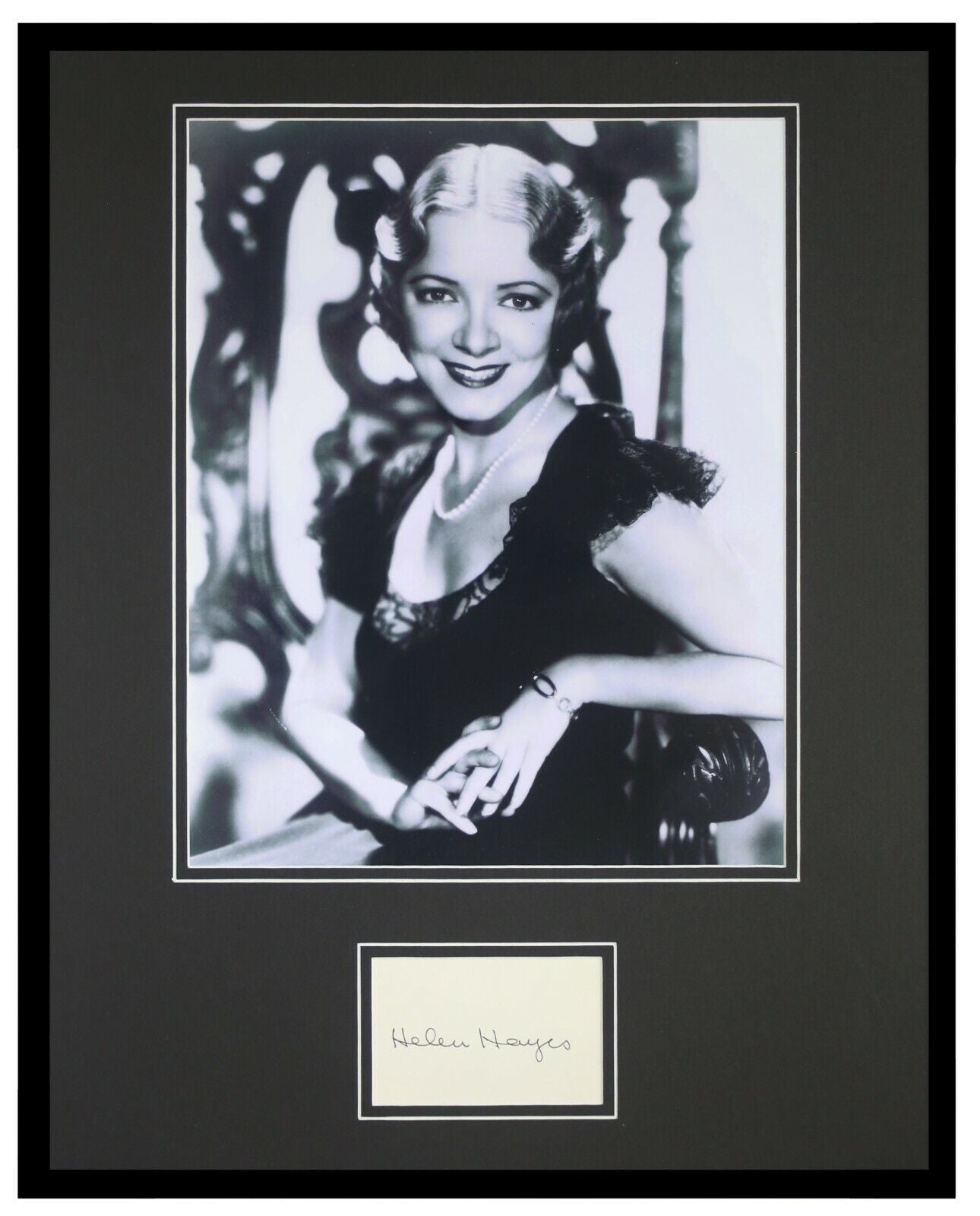 Helen Hayes Signed Framed 16x20 Photo Display JSA