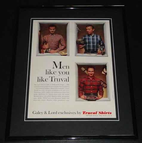 1958 Truval Shirts Galey & Lord 11x14 Framed ORIGINAL Vintage Advertisement 