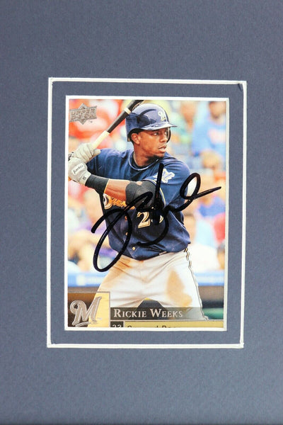 Rickie Weeks Signed Framed 16x20 Beanball Photo Display Brewers 