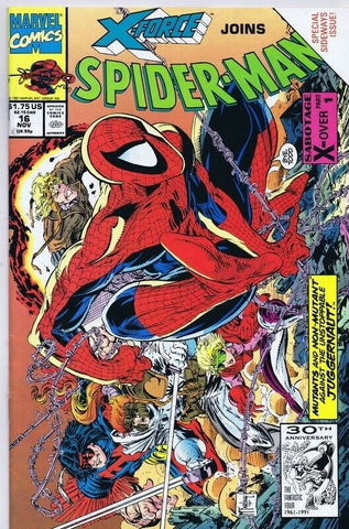 Spiderman #16 ORIGINAL Vintage 1991 Marvel Comics X Force