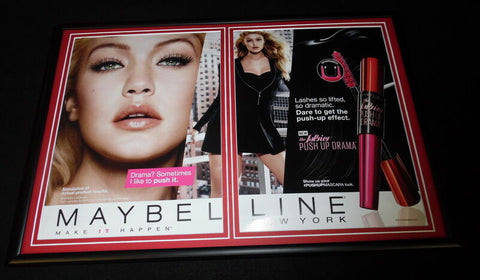 Gigi Hadid Framed 12x18 ORIGINAL 2015 Maybelline Advertising Display 