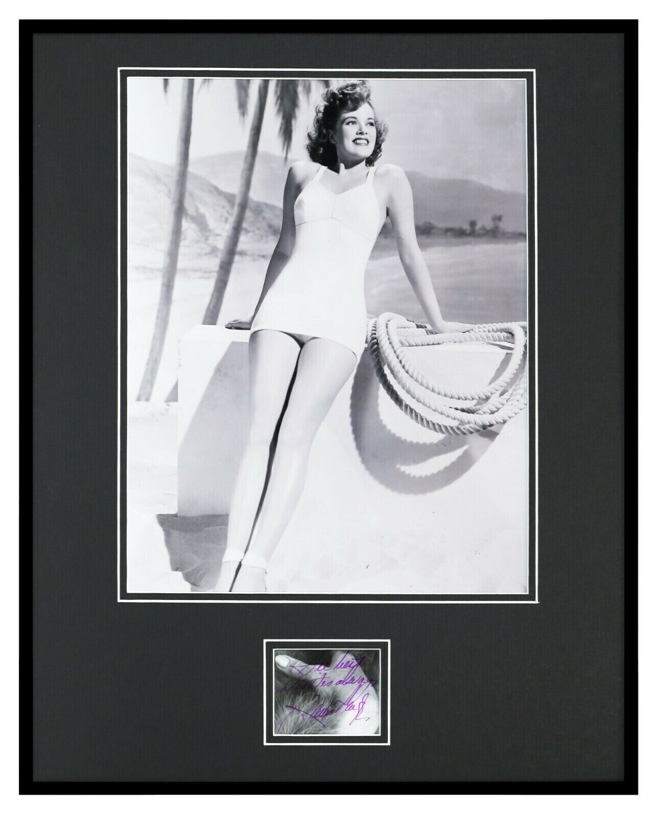 Janis Paige Leggy Signed Framed 16x20 Photo Poster Display 