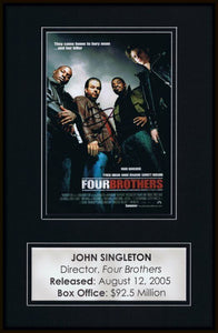 John Singleton Signed Framed Four Brothers 11x17 Photo Display AW 