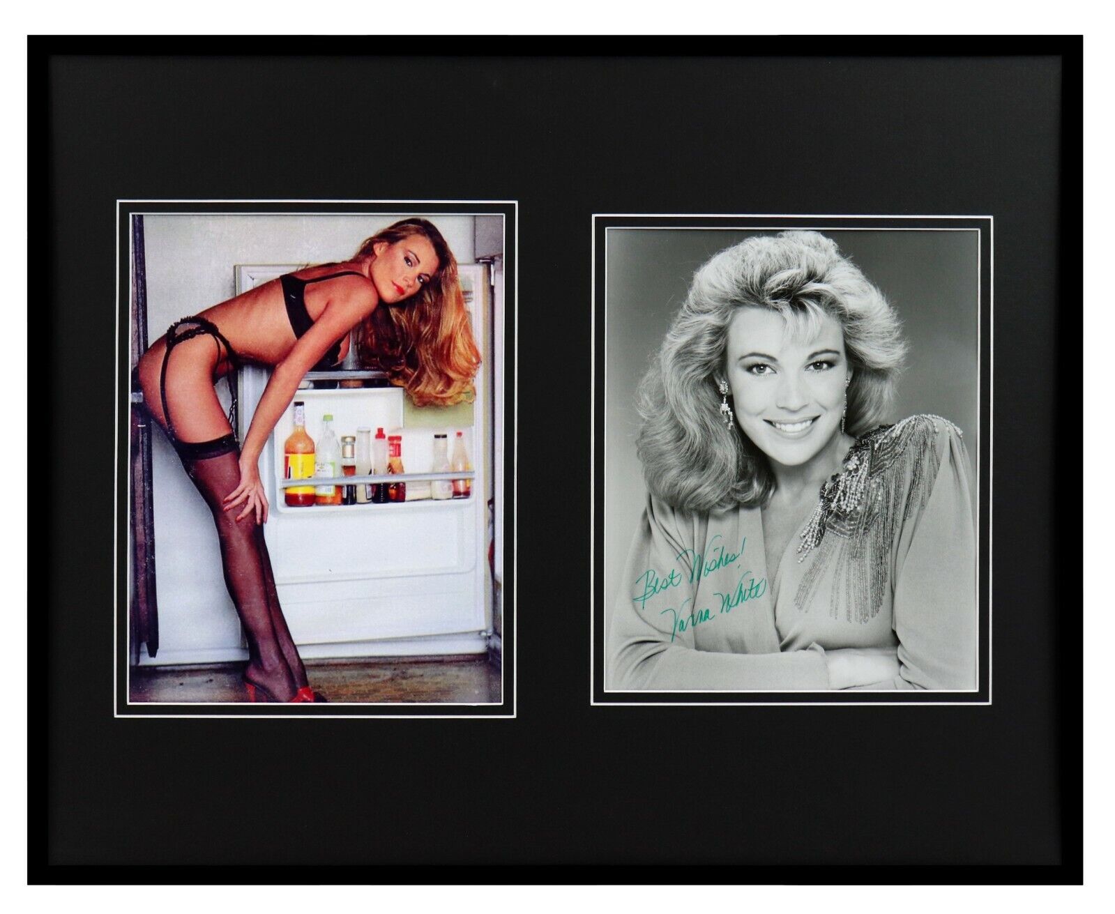 Vanna White Signed Framed 16x20 Lingerie Photo Set JSA Wheel of Fortune 