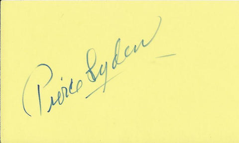 Pierce Lyden Signed 3x5 Index Card 