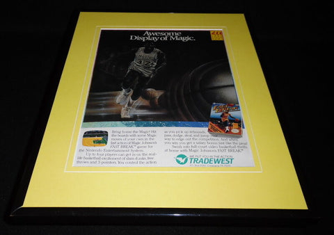 Magic Johnson Fast Break 1990 NES Framed 11x14 ORIGINAL Vintage Advertisement 